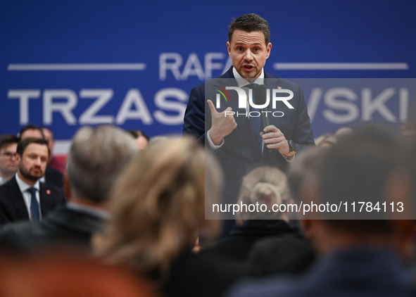 KRAKOW, POLAND - NOVEMBER 16:
Mayor of Warsaw Rafal Trzaskowski during a meeting with voters at Nowa Huta's Hala Com-Com Zone, on November 1...