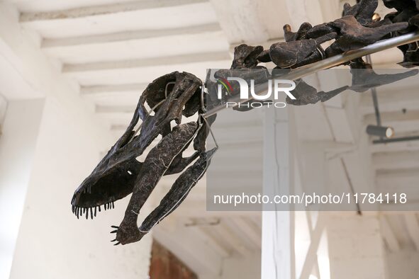 The largest dinosaur skeleton ever auctioned in France, measuring 22 meters long, sells on November 16, 2024, in the Paris region, for more...