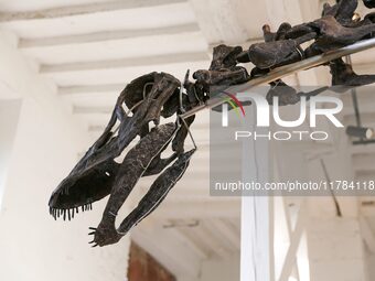 The largest dinosaur skeleton ever auctioned in France, measuring 22 meters long, sells on November 16, 2024, in the Paris region, for more...