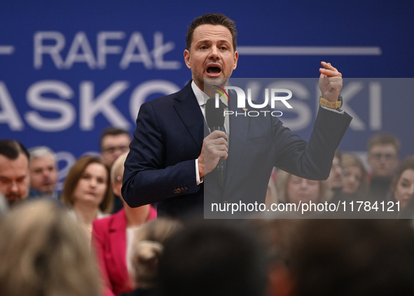 KRAKOW, POLAND - NOVEMBER 16:
Mayor of Warsaw Rafal Trzaskowski during a meeting with voters at Nowa Huta's Hala Com-Com Zone, on November 1...