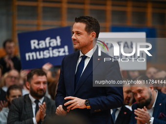 KRAKOW, POLAND - NOVEMBER 16:
Mayor of Warsaw Rafal Trzaskowski during a meeting with voters at Nowa Huta's Hala Com-Com Zone, on November 1...