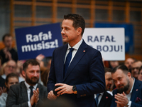 KRAKOW, POLAND - NOVEMBER 16:
Mayor of Warsaw Rafal Trzaskowski during a meeting with voters at Nowa Huta's Hala Com-Com Zone, on November 1...