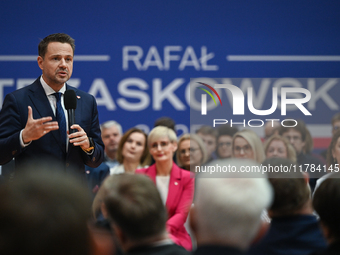 KRAKOW, POLAND - NOVEMBER 16:
Mayor of Warsaw Rafal Trzaskowski during a meeting with voters at Nowa Huta's Hala Com-Com Zone, on November 1...