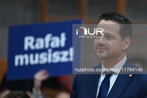 KRAKOW, POLAND - NOVEMBER 16:
Mayor of Warsaw Rafal Trzaskowski during a meeting with voters at Nowa Huta's Hala Com-Com Zone, on November 1...