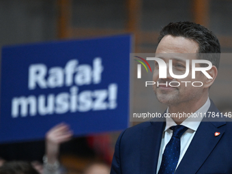 KRAKOW, POLAND - NOVEMBER 16:
Mayor of Warsaw Rafal Trzaskowski during a meeting with voters at Nowa Huta's Hala Com-Com Zone, on November 1...