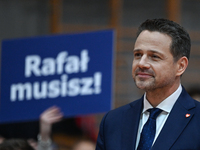 KRAKOW, POLAND - NOVEMBER 16:
Mayor of Warsaw Rafal Trzaskowski during a meeting with voters at Nowa Huta's Hala Com-Com Zone, on November 1...