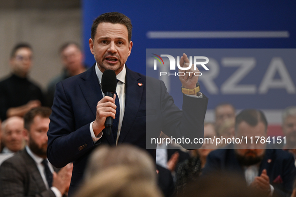 KRAKOW, POLAND - NOVEMBER 16:
Mayor of Warsaw Rafal Trzaskowski during a meeting with voters at Nowa Huta's Hala Com-Com Zone, on November 1...