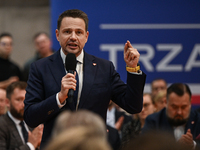 KRAKOW, POLAND - NOVEMBER 16:
Mayor of Warsaw Rafal Trzaskowski during a meeting with voters at Nowa Huta's Hala Com-Com Zone, on November 1...