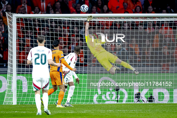 Netherlands midfielder Tijjani Reijnders participates in the match between the Netherlands and Hungary at the Johan Cruijff ArenA for the UE...