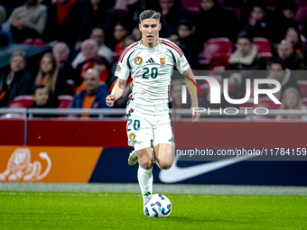 Hungary forward Roland Sallai participates in the match between the Netherlands and Hungary at the Johan Cruijff ArenA for the UEFA Nations...