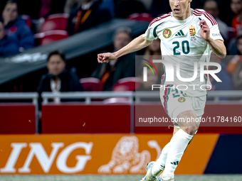 Hungary forward Roland Sallai participates in the match between the Netherlands and Hungary at the Johan Cruijff ArenA for the UEFA Nations...