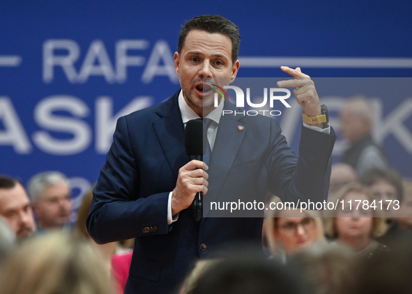 KRAKOW, POLAND - NOVEMBER 16:
Mayor of Warsaw Rafal Trzaskowski during a meeting with voters at Nowa Huta's Hala Com-Com Zone, on November 1...