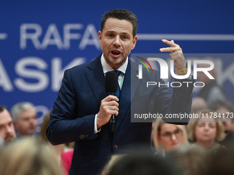 KRAKOW, POLAND - NOVEMBER 16:
Mayor of Warsaw Rafal Trzaskowski during a meeting with voters at Nowa Huta's Hala Com-Com Zone, on November 1...