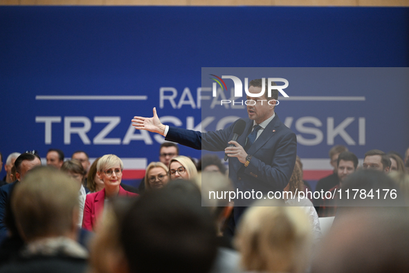 KRAKOW, POLAND - NOVEMBER 16:
Mayor of Warsaw Rafal Trzaskowski during a meeting with voters at Nowa Huta's Hala Com-Com Zone, on November 1...