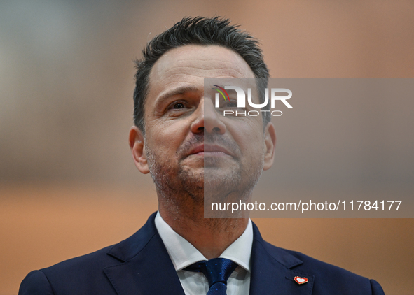 KRAKOW, POLAND - NOVEMBER 16:
Mayor of Warsaw Rafal Trzaskowski during a meeting with voters at Nowa Huta's Hala Com-Com Zone, on November 1...