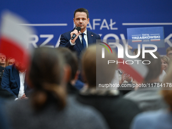 KRAKOW, POLAND - NOVEMBER 16:
Mayor of Warsaw Rafal Trzaskowski during a meeting with voters at Nowa Huta's Hala Com-Com Zone, on November 1...