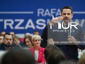 KRAKOW, POLAND - NOVEMBER 16:
Mayor of Warsaw Rafal Trzaskowski during a meeting with voters at Nowa Huta's Hala Com-Com Zone, on November 1...