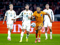 Hungary midfielder Dominik Szoboszlai and Netherlands midfielder Ryan Gravenberch play during the match between the Netherlands and Hungary...