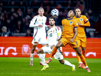 Hungary midfielder Dominik Szoboszlai and Netherlands midfielder Ryan Gravenberch play during the match between the Netherlands and Hungary...