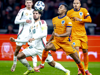 Hungary midfielder Dominik Szoboszlai and Netherlands midfielder Ryan Gravenberch play during the match between the Netherlands and Hungary...