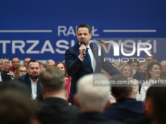 KRAKOW, POLAND - NOVEMBER 16:
Mayor of Warsaw Rafal Trzaskowski during a meeting with voters at Nowa Huta's Hala Com-Com Zone, on November 1...