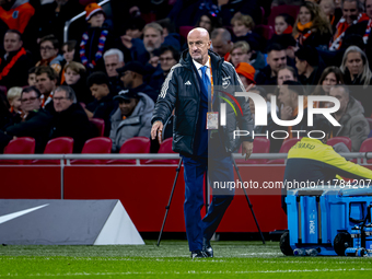 Hungary trainer Marco Rossi is present during the match between the Netherlands and Hungary at the Johan Cruijff ArenA for the UEFA Nations...