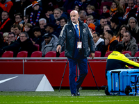 Hungary trainer Marco Rossi is present during the match between the Netherlands and Hungary at the Johan Cruijff ArenA for the UEFA Nations...