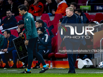 Netherlands trainer Ronald Koeman is present during the match between the Netherlands and Hungary at the Johan Cruijff ArenA for the UEFA Na...