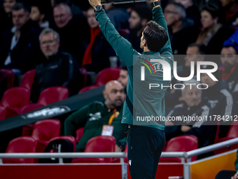 Extra time occurs in the first part of the match between the Netherlands and Hungary at the Johan Cruijff ArenA for the UEFA Nations League...