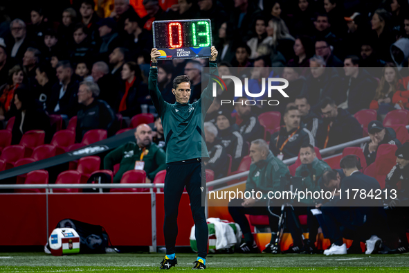 Extra time occurs in the first part of the match between the Netherlands and Hungary at the Johan Cruijff ArenA for the UEFA Nations League...