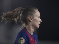 Caroline Hansen of FC Barcelona participates in the LIGA F match between Real Madrid and FC Barcelona at Alfredo Di Stefano stadium in Madri...