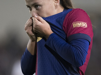 Claudia Pina of FC Barcelona celebrates a goal during the LIGA F match between Real Madrid and FC Barcelona at Alfredo Di Stefano stadium in...