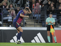 Patri Guijarro of FC Barcelona celebrates a goal during the LIGA F match between Real Madrid and FC Barcelona at Alfredo Di Stefano stadium...