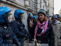 More than 1,000 people march through the center of Turin, Italy, on November 16, 2024, calling for a boycott of Israel and a ceasefire in th...