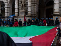 More than 1,000 people march through the center of Turin, Italy, on November 16, 2024, calling for a boycott of Israel and a ceasefire in th...