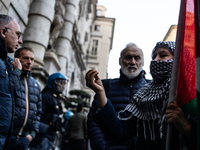 More than 1,000 people march through the center of Turin, Italy, on November 16, 2024, calling for a boycott of Israel and a ceasefire in th...