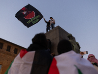 More than 1,000 people march through the center of Turin, Italy, on November 16, 2024, calling for a boycott of Israel and a ceasefire in th...