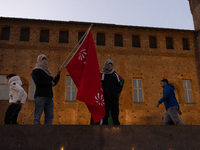 More than 1,000 people march through the center of Turin, Italy, on November 16, 2024, calling for a boycott of Israel and a ceasefire in th...