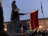 More than 1,000 people march through the center of Turin, Italy, on November 16, 2024, calling for a boycott of Israel and a ceasefire in th...