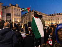 More than 1,000 people march through the center of Turin, Italy, on November 16, 2024, calling for a boycott of Israel and a ceasefire in th...