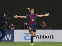 Alexia Putellas of FC Barcelona celebrates a goal during the LIGA F match between Real Madrid and FC Barcelona at Alfredo Di Stefano stadium...