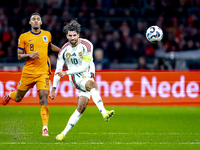 Hungary midfielder Dominik Szoboszlai participates in the match between the Netherlands and Hungary at the Johan Cruijff ArenA for the UEFA...