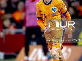 Netherlands midfielder Frenkie de Jong participates in the match between the Netherlands and Hungary at the Johan Cruijff ArenA for the UEFA...