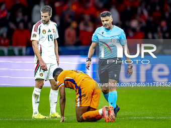 Referee Jesus Gil Manzano officiates the match between the Netherlands and Hungary at the Johan Cruijff ArenA for the UEFA Nations League -...