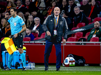 Hungary trainer Marco Rossi is present during the match between the Netherlands and Hungary at the Johan Cruijff ArenA for the UEFA Nations...