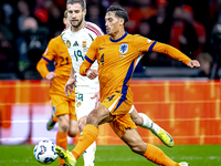 Hungary forward Barnabas Varga and Netherlands midfielder Tijjani Reijnders play during the match between the Netherlands and Hungary at the...