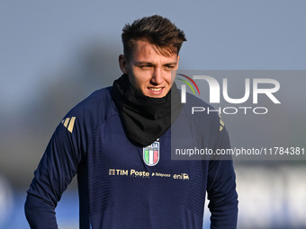 Mateo Retegui of Italy participates in an Italy training session at BPER Training Centre in Appiano Gentile on November 16, 2024, in Como, I...