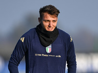 Mateo Retegui of Italy participates in an Italy training session at BPER Training Centre in Appiano Gentile on November 16, 2024, in Como, I...