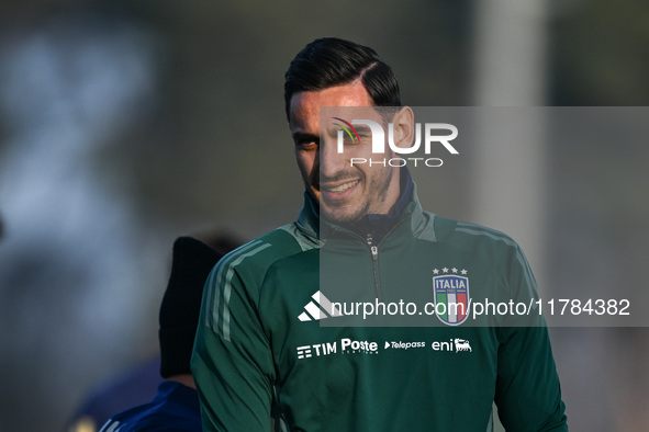 Alex Meret of Italy participates in an Italy training session at BPER Training Centre in Appiano Gentile, Como, Italy, on November 16, 2024....