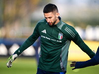 Guglielmo Vicario of Italy participates in an Italy training session at BPER Training Centre in Appiano Gentile, Como, Italy, on November 16...